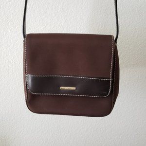 Nine West Vintage Nylon Crossbody Bag Dark Brown Magnetic Closure Purse